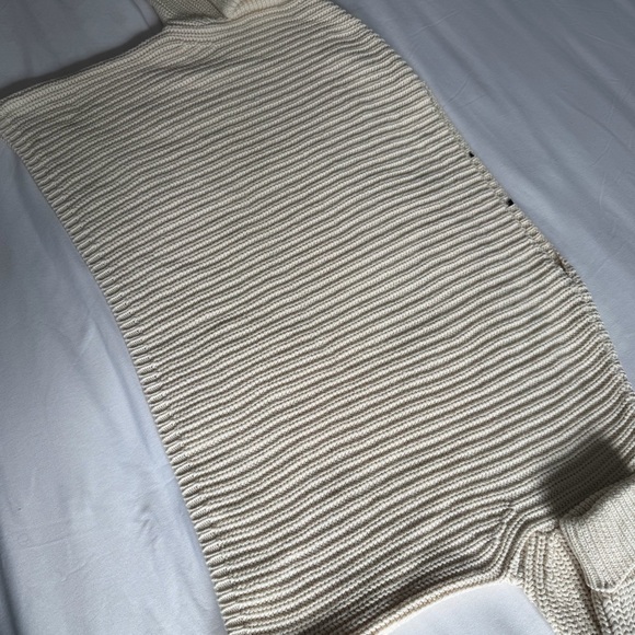 French Connection Millie Mozart 100% Cotton Boat Neck Knit Cream Sweater - Picture 6 of 16